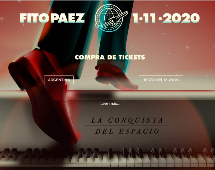 "La conquista del espacio", Fito Páez,  ofrecerá un concierto virtual el 1ro de noviembre